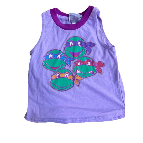 Vtg Girl Ninja Turtle Tank Purple Lilac 4T Nickelodeon - Picture 1 of 8